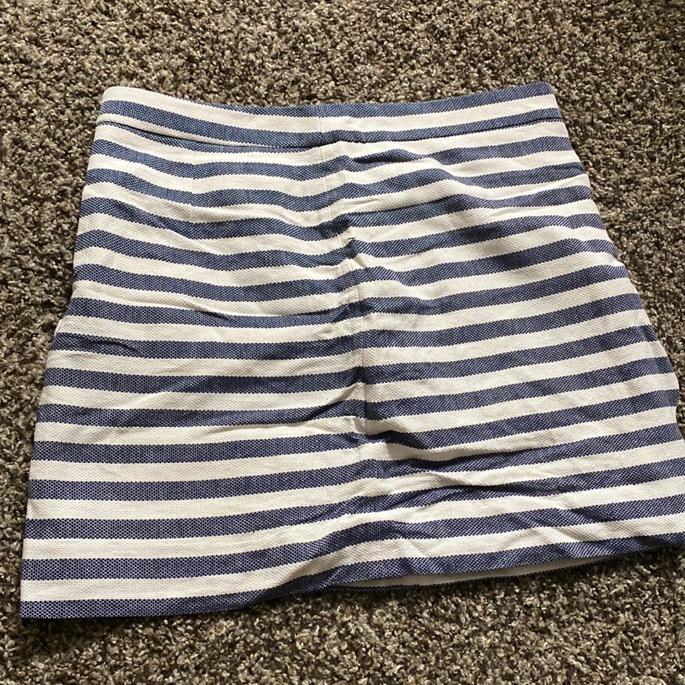 Blue and white stripped skirt